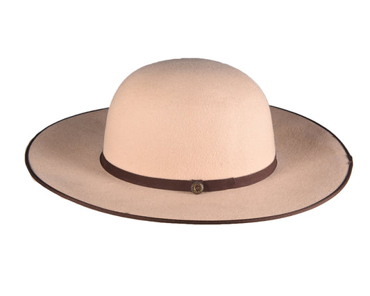 The Triptych Series Felt Hat - Round - Ivory/Brown