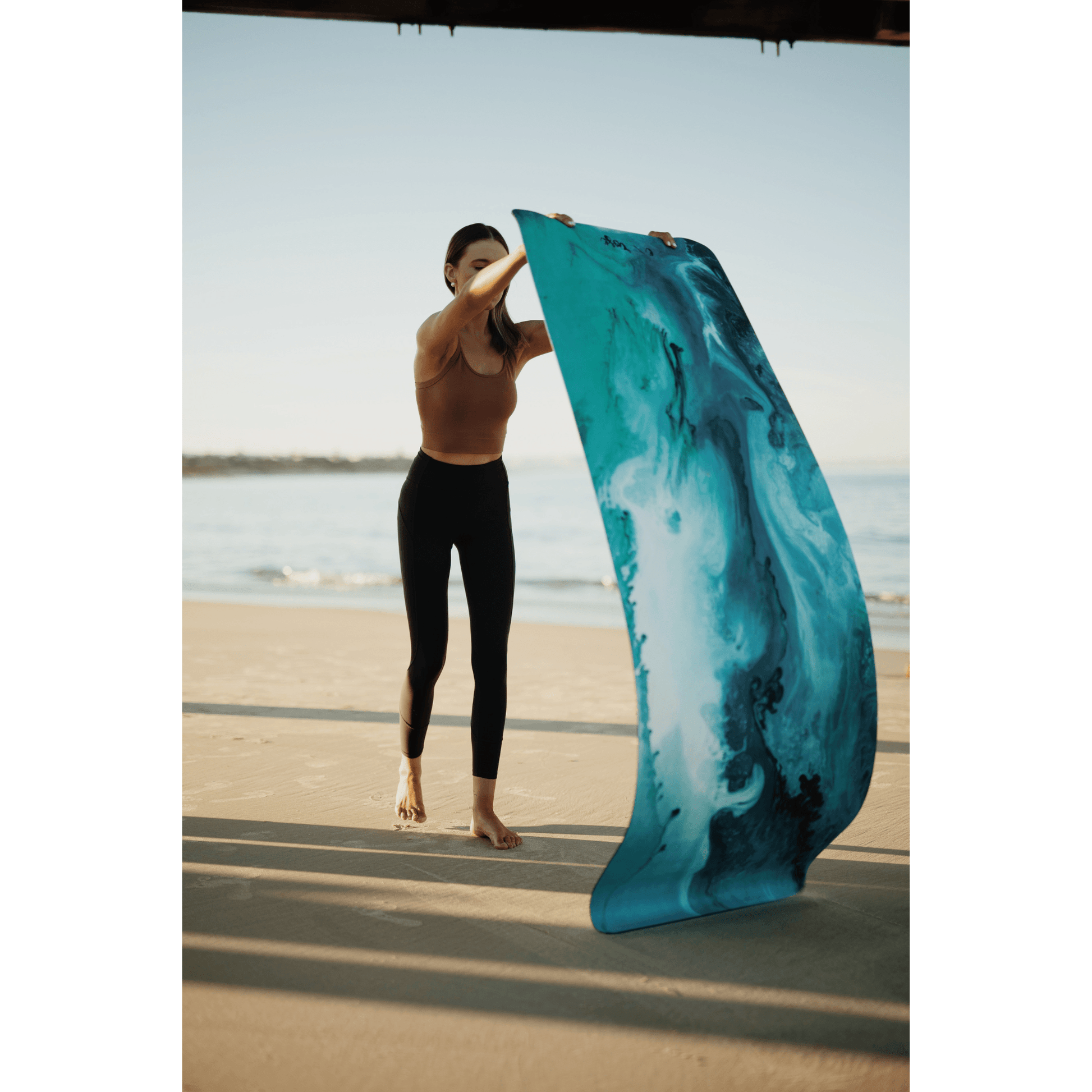 Turquoise Clouds Soft Grip Eco Yoga &amp; Pilates Mat - Emilia Rose Art Eco Yoga Mats