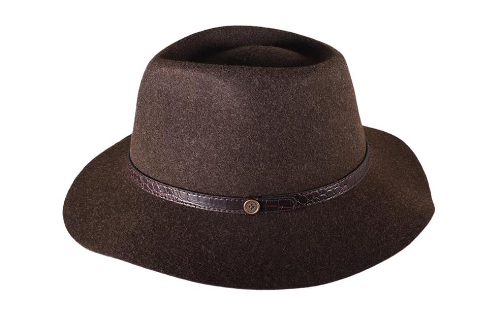 The Crushable Dingo  Felt Hat - Mottle Brown